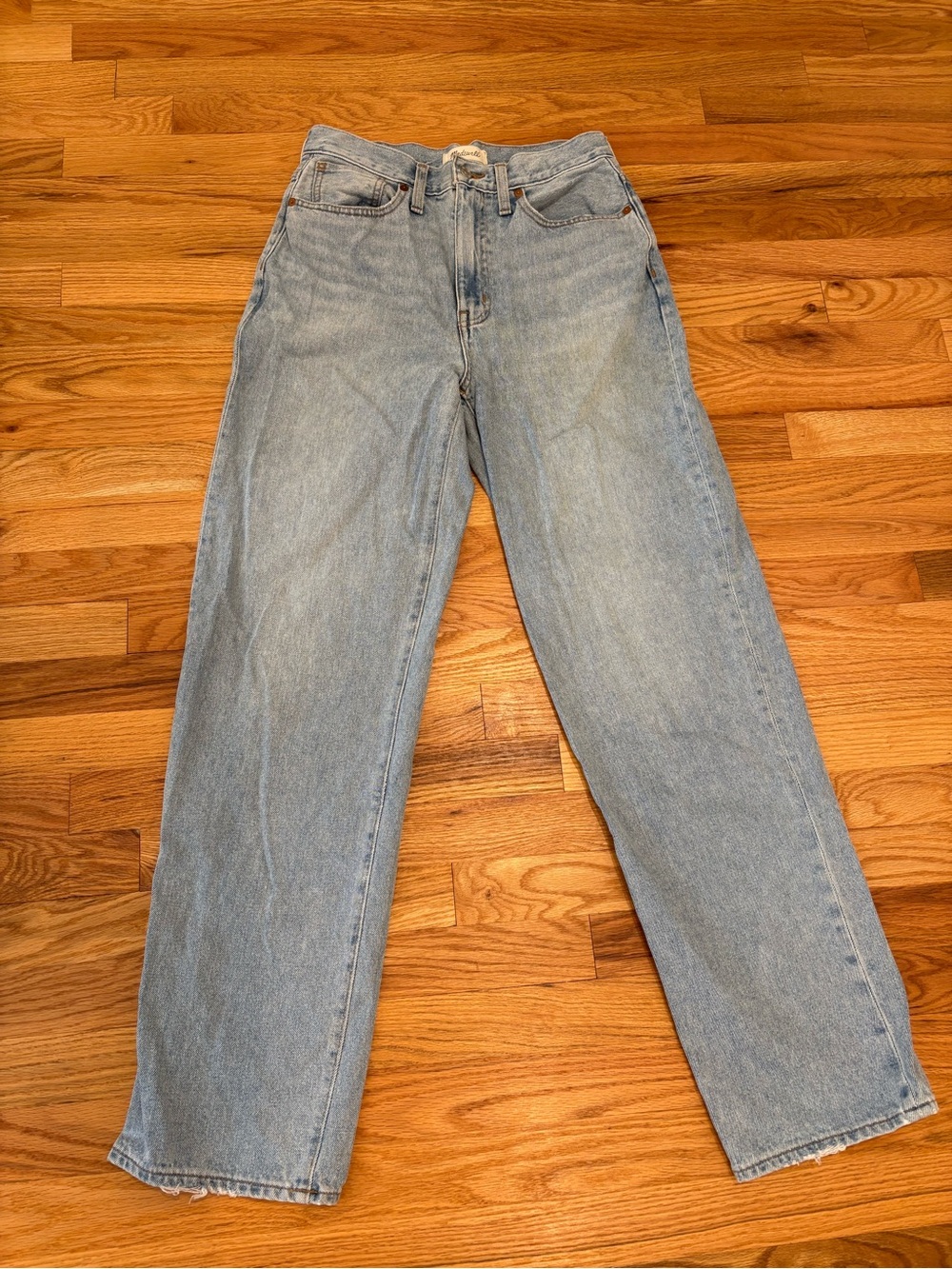 Madewell Light Wash Baggy Straight Leg Jeans